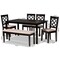 Baxton Studio Gabriel Sand Upholstered and Dark Brown Wood 6-Piece Dining Set 171-10950-10916-10519 - alternate 6